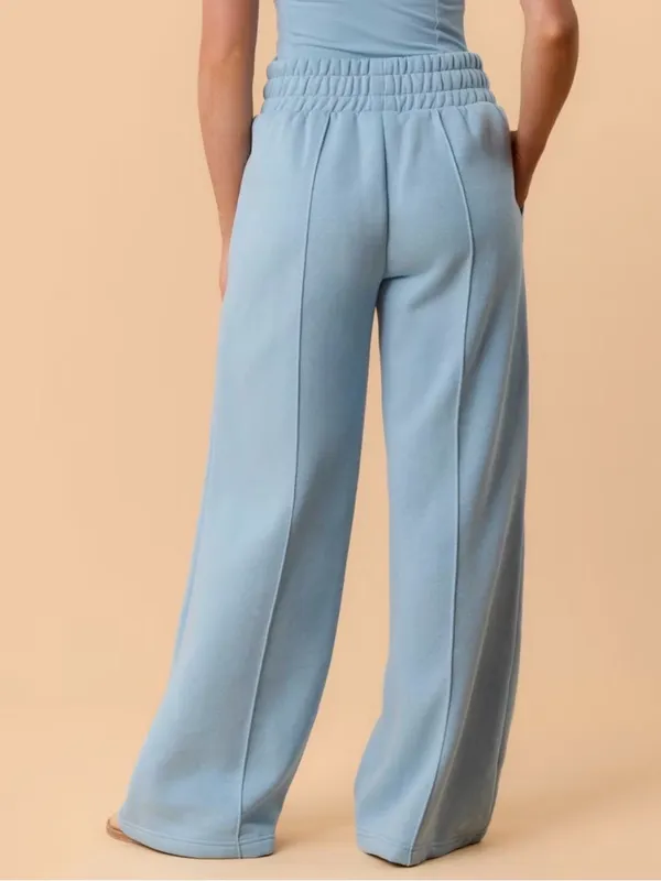 Blogilates Women's Travel Trouser High-Rise Wide Leg Sweatpants Lt Blue 3X NWT - Image 2