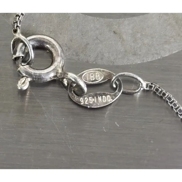 Concha VTG Amethyst 5.7 Grm Sterling 925 Mirror Chain Italy 18.5” Celtic Spiral - Image 9