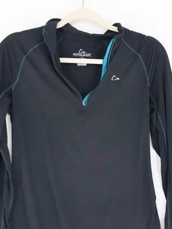 Paradox Merino Blend Base Layer Women’s M Black 1/4 Zip DriRelease Wool Blend - Image 2
