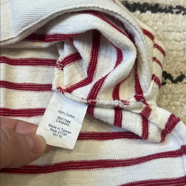 J. Crew Red and White Striped Long Sleeve Top - Image 7