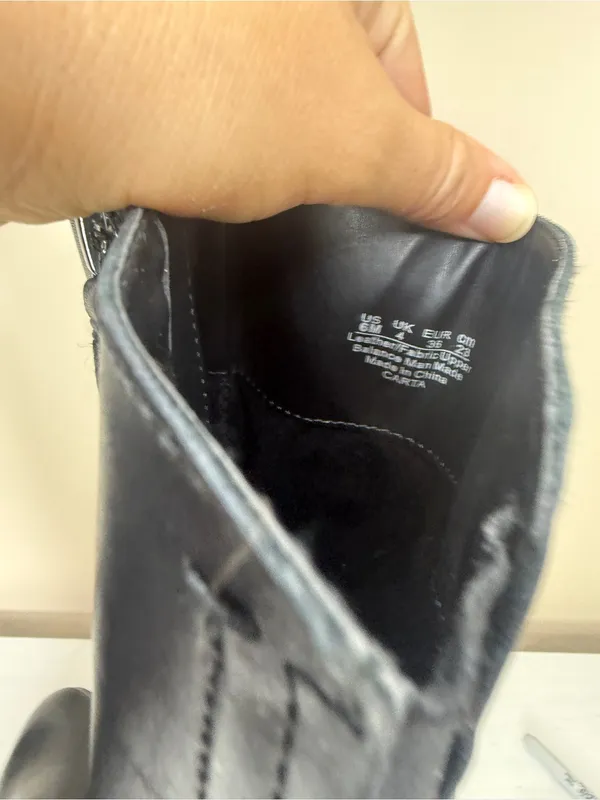 Franco Sarto Black Leather Riding Boots Sz 6 - Image 5
