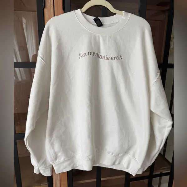 Amazon In My Auntie Era crewneck pullover sweatshirt embroidered aunt gift taylor swift - Image 6