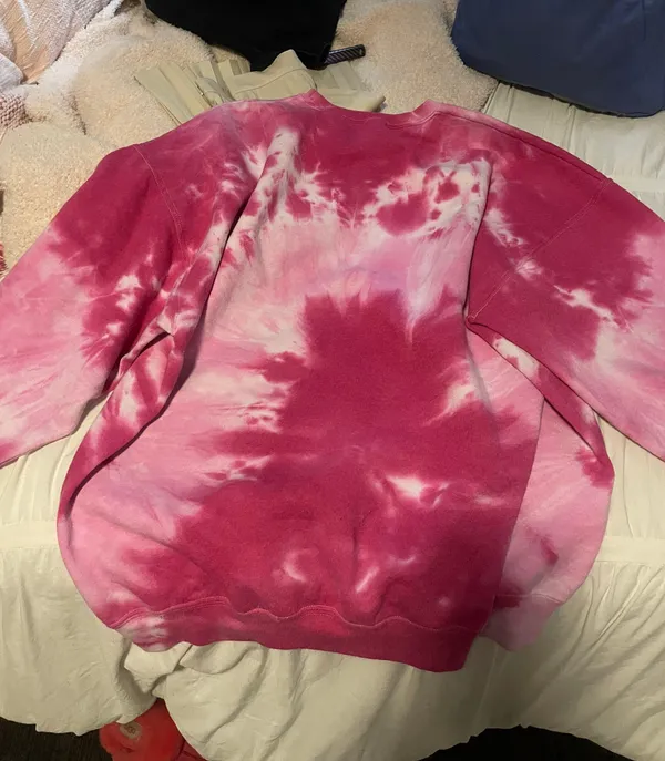 Urban Outfitters Pink Tie Dye Heart Oversized Sweater - Image 3