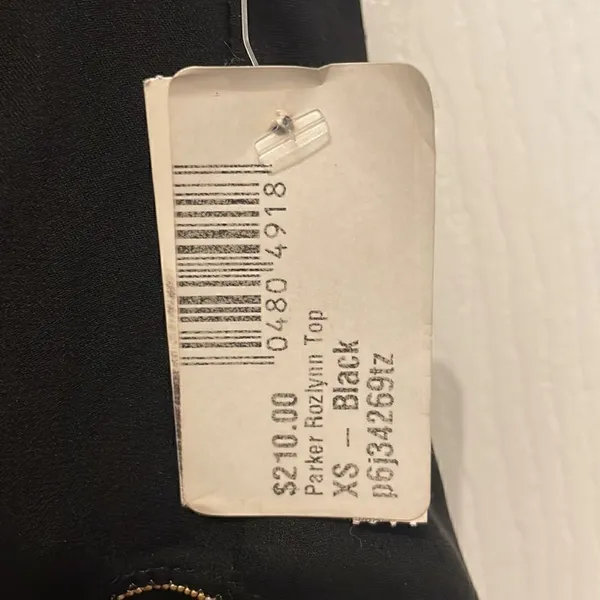 Parker Sleeveless Halter Roslyn Top - Black with Gold Trim, NWT - Image 3