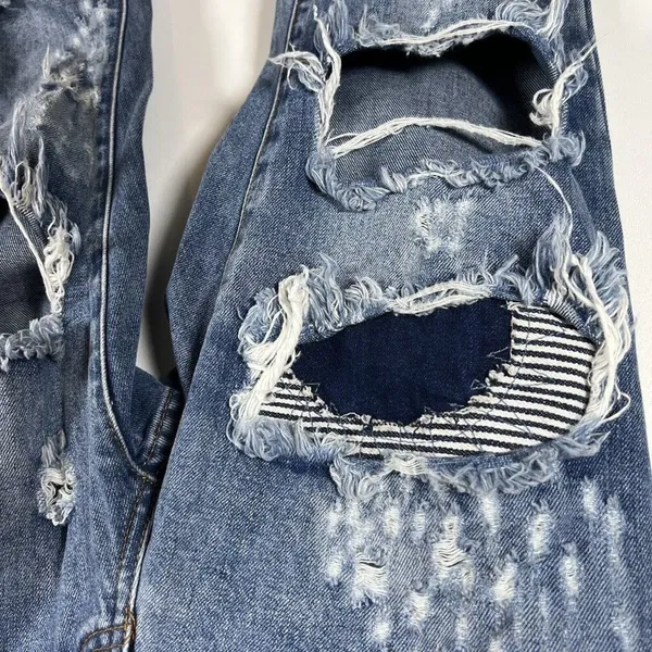 One By One Teaspoon Trashed Free Birds Distressed Low Rise Medium Wash Jeans 24‎ - Image 5