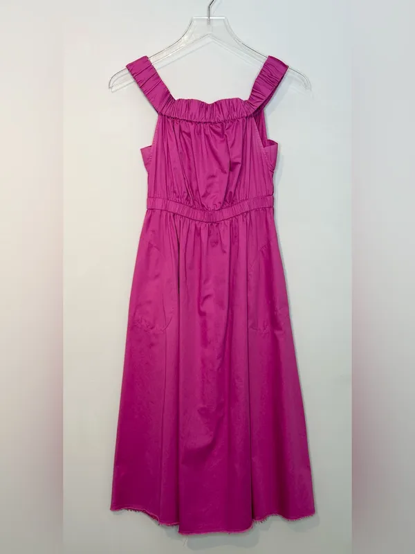 Anthropologie Maeve Pink Purple Fuchsia Mona Off Shoulder Midi Dress - Image 14