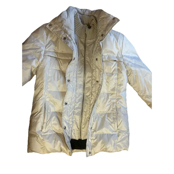 Michael Kors White Down Filled Puffer Jacket Women Size Medium Warm Classic Coat - Image 6