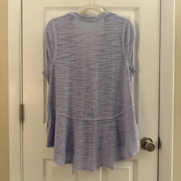 Free People We The Free Purple Semi Sheer Sweetness Tee Small - Image 3