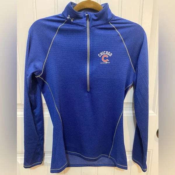 Under Armour Chicago Cubs Blue fitted half-zip long sleeve - Image 2