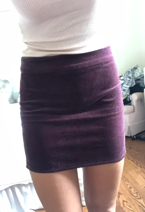 Forever 21 Velvet Deep Purple Mini Skirt - Image 5