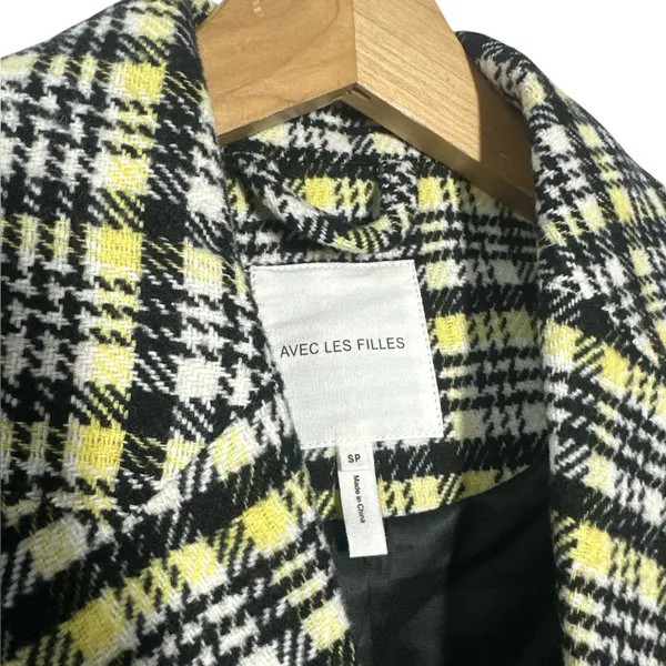 Anthropologie Avec Les Filles Wool Blend Blazer Jacket Plaid Fall Aesthetic - Image 5