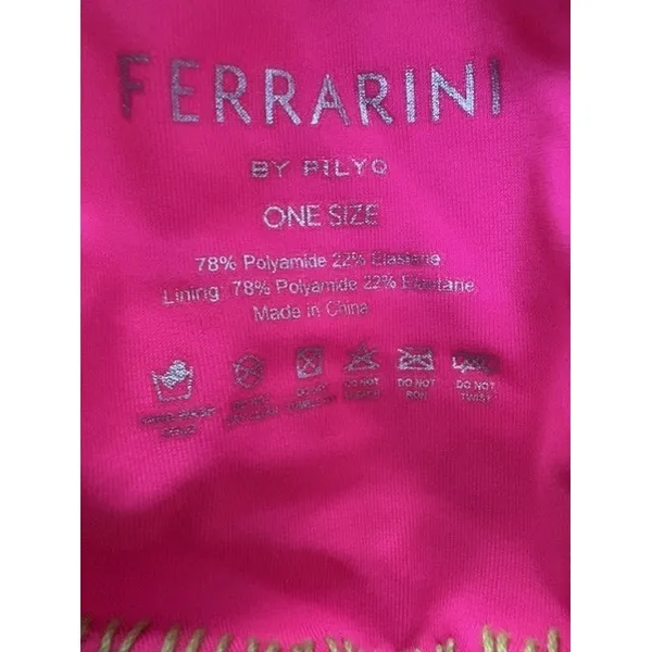 Ferrarini by PilyQ Pink Crochet Trim Bikini‎ Set Two Piece Swimsuit One Size - Image 6