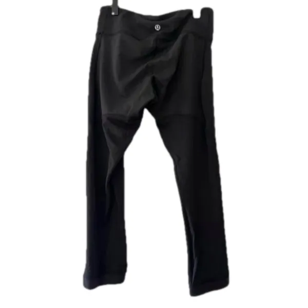 Lululemon‎ Black Cropped Leggings Size 4 Partially Mesh - Image 6