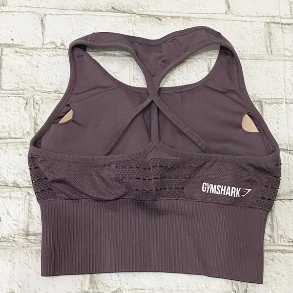 GYMSHARK Purple Wash Energy Seamless Crop Top Size Small - Image 5