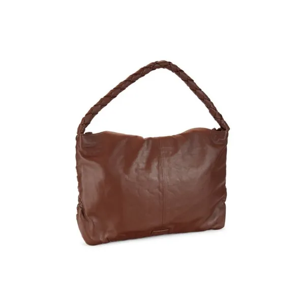 NWT Vince Camuto Brown Leather Woven Boho Macremé Top Handle Shoulder Bag - Image 5
