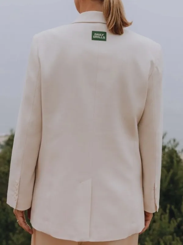 Daily Drills Blazer Single Button Relaxed Fit Cream Size XS / S - Image 2