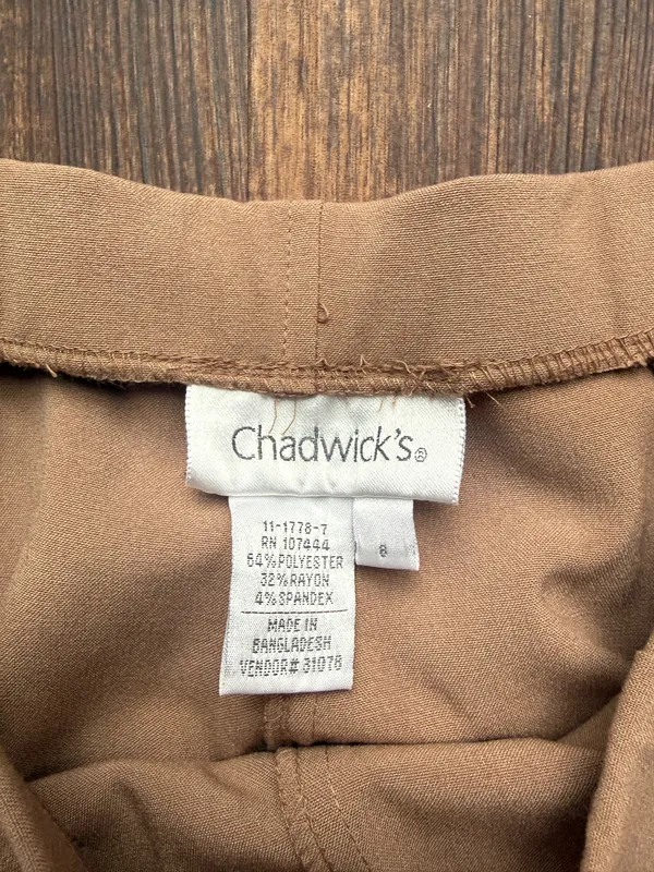 Chadwick’s of Boston Women’s Tan Side Zip Straight Leg Dress Pants- Size 8 - Image 3