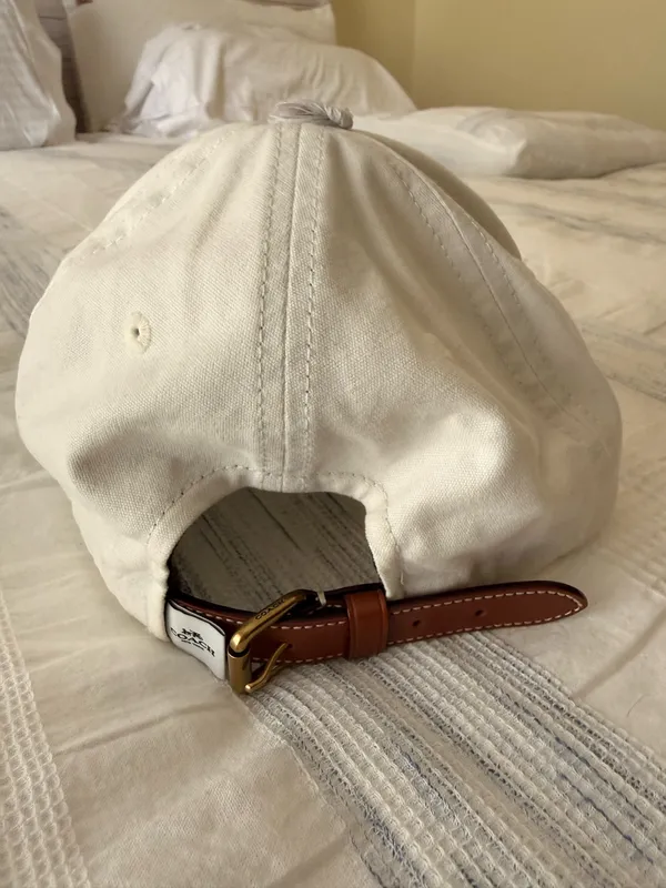 Coach Canvas Signature Leather Trim Baseball Cap Hat Adjustable - Image 2