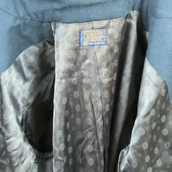Vintage 80s Pendleton Blue Wool Blazer 100% Virgin Wool Tailored Jacket‎ USA - Image 8
