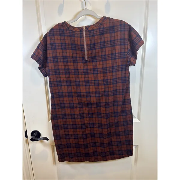 Entro Dress Plaid Shift Dress Size Medium Dark Academia 90s Grunge Autumncore - Image 4