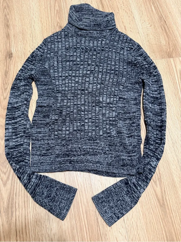 Aeropostale Womens‎ Gray Space Dye Turtleneck Ribbed Knit Sweater Size Large - Image 2