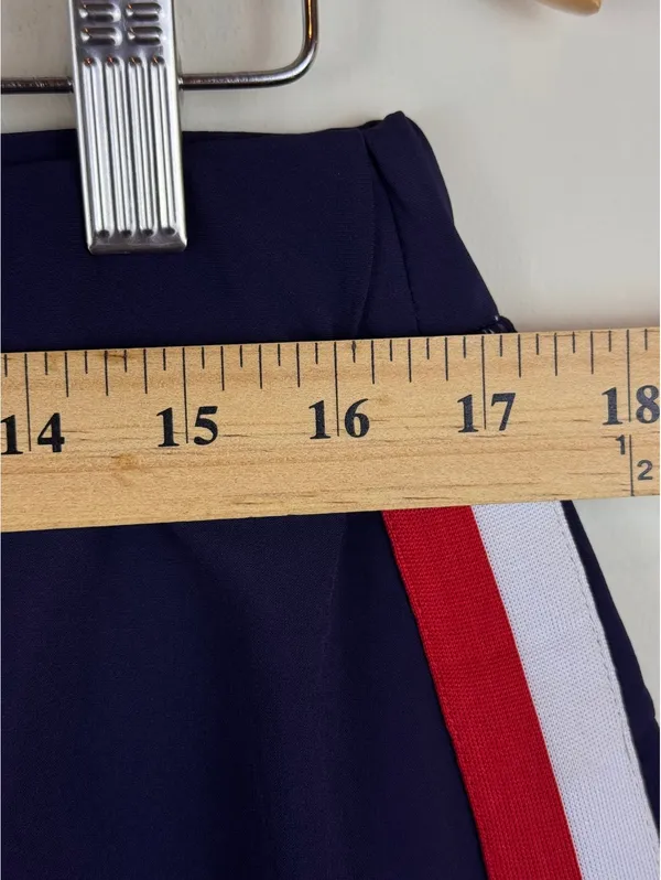 Polo Ralph Lauren Performance Tennis Skort Navy Red White Stripe Logo Size L - Image 10