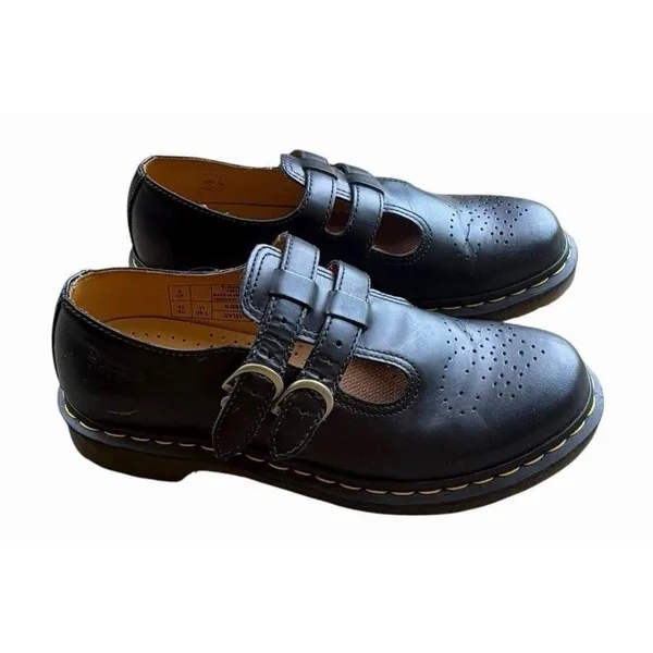 Dr Martens Smooth Mary Jane Flat 8065 Black Leather Buckle Shoes eu43 uk9 us11 - Image 6