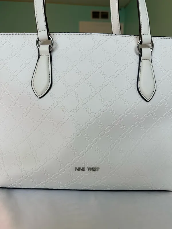 Nine West White Tote Handbag - Image 3