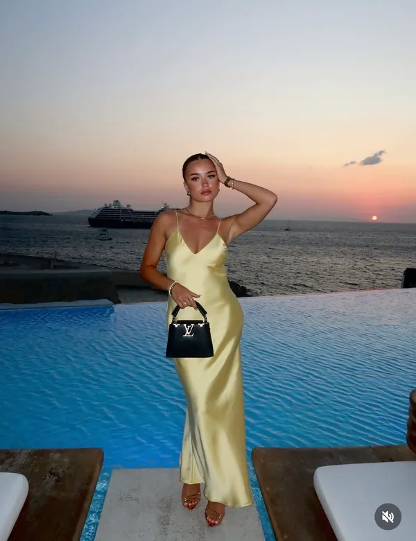 Zara maxi dress flowy butter yellow satin effect wedding evening party - Image 2