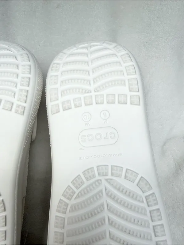 Crocs Classic Crush Platform Clogs White Color Unisex M8/W10 NEW - Image 10