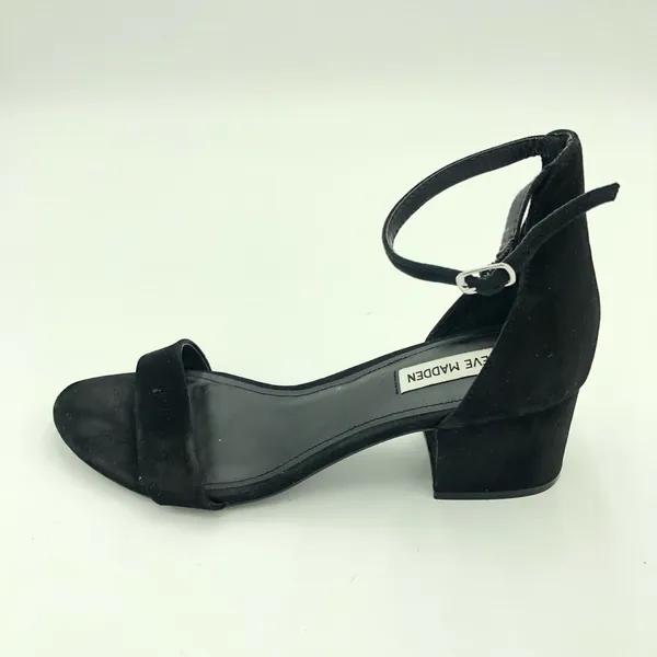 Steve Madden Irenee Black Suede Ankle Strap Block Heel Size 10 - Image 6