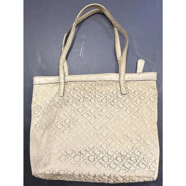 Vintage Guess Purse Y2K Monogram Logo Beige Tan‎ Hand Bag - Image 4