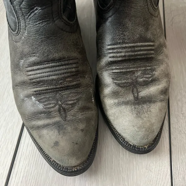 Tony Lama women’s distressed thrashed black leather western boots - Image 3