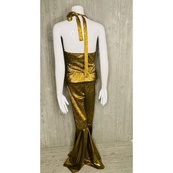 Costume culture Franco disco 70s diva Halloween costume cosplay gold jumpsuit sm - Image 9