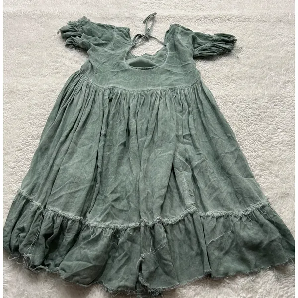 Sea Gypsies Womens Flare Dress in Jaidete Sage Green Sz XS Cottage Fairy Core - Image 3