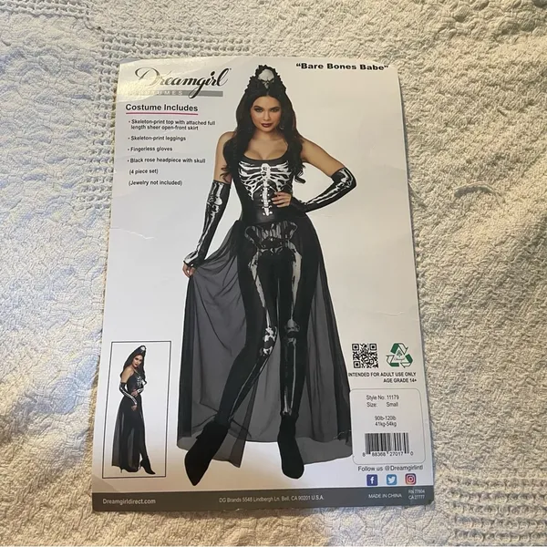 NEW Dreamgirl Bare Bones Babe Sexy Skeleton Costume Size Small - Image 6