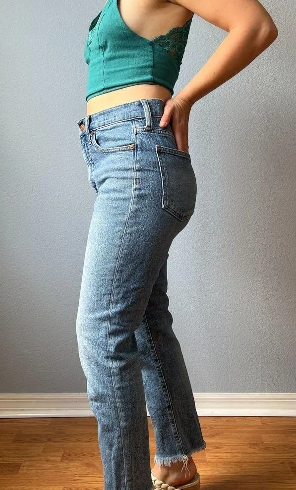 Madewell The Perfect Vintage Crop Raw Hem Jeans Size 28 - Image 3