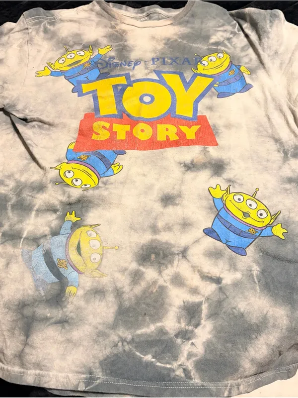 Vintage Disney Pixar Toy Story Alien Graphic Tee - Yellow & Blue - Image 2