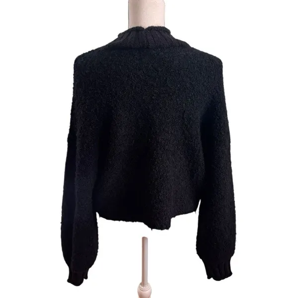 AE Bouclé Mock Neck Sweater Black M Black Size M - Image 5