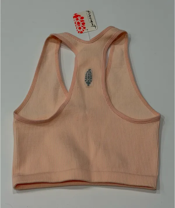 Free People Movement Free Throw Crop Tank V Neck Peach Orange - Image 3