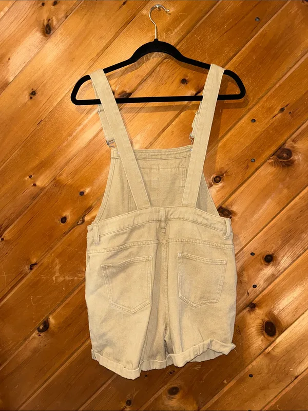 DAZY khaki denim overall shorts Tan Size M - Image 3