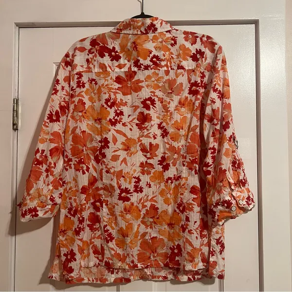 #116 Karen Scott Cotton Button Up Blouse Xl - Image 2
