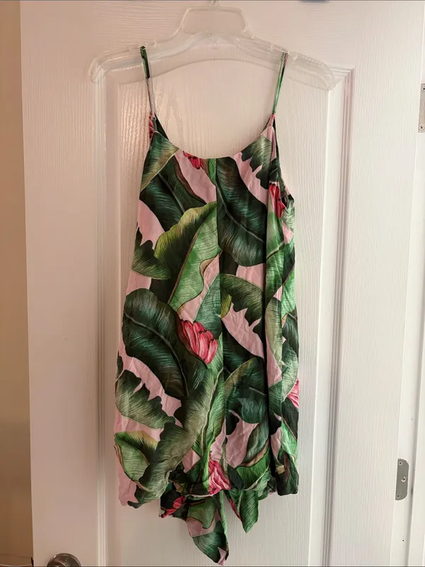 FARM Rio Pink Palms Mini Wrap Dress medium - Image 7