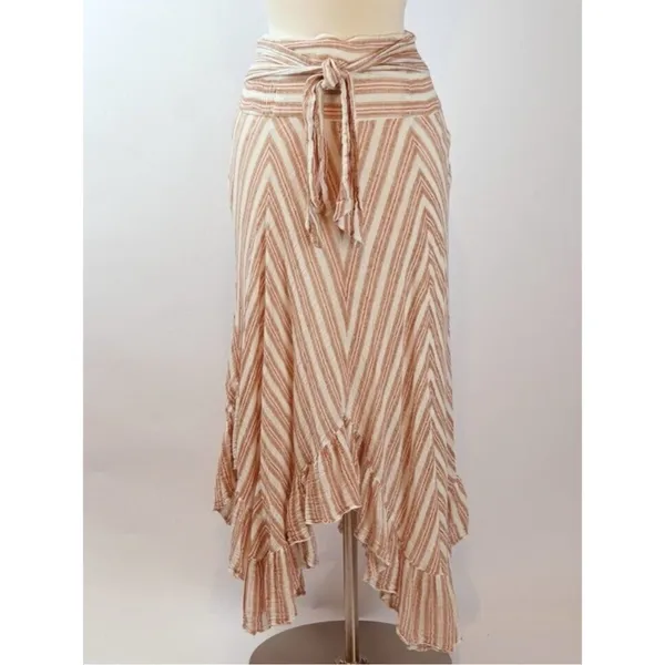 Free People Giselle Skirt/dress Ivory stripe Size Small - Image 6