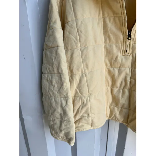 O'Neill Quilted Quarter Zip Pullover Jacket Butter Yellow Mock Neck XL - Image 2
