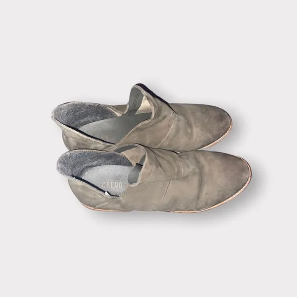 Crevo Taupe Leather Booties Shoe Size 7 - Image 4