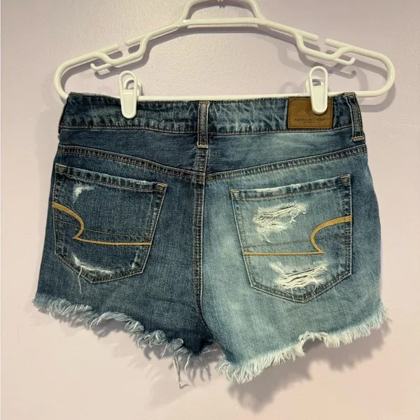 American Eagle Dual Color‎ Acid Wash Distressed Denim Jean Shorts Blue Size 00 - Image 6