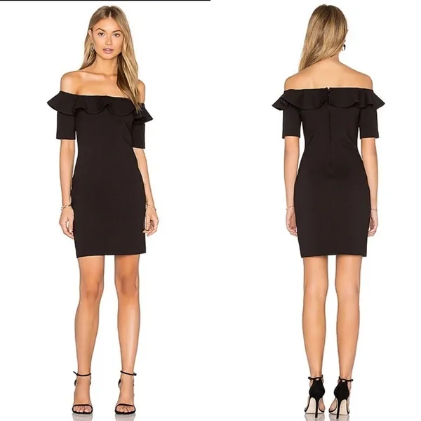 Amanda Uprichard‎ Off Shoulder Sia Dress Black XS - Image 9