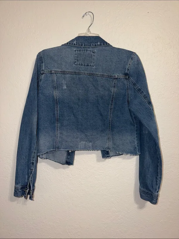 Vintage Cottagecore Charm Cutoff Jean Jacket Teachercore Denim jacket 90s - Image 6