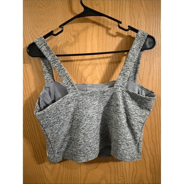Vuori Women's Heather Gray Elevation Square Neck Crop Tank Top XL - Image 4